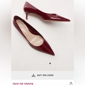 Elegant Burgundy Kitten Heel Pumps from Mango